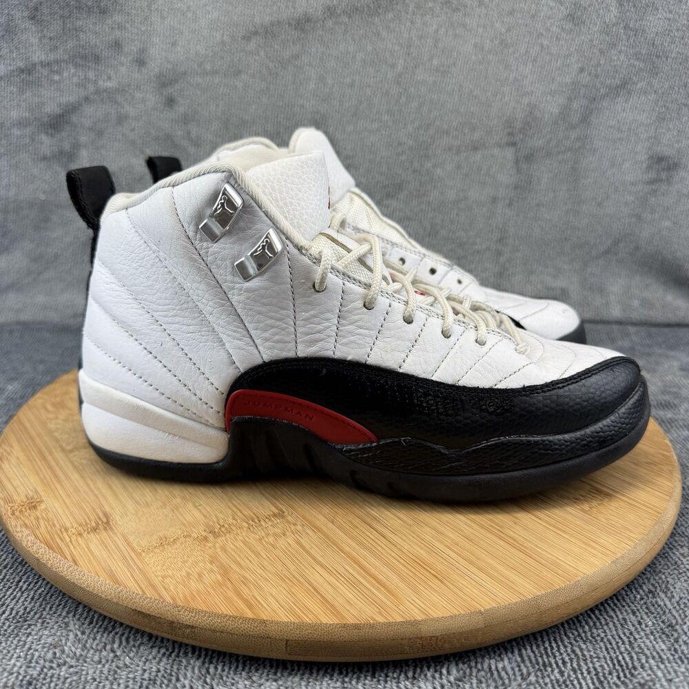 Jordan Air Jordan 12 Retro Shoes Boys Size 5.5Y White Black Sneakers 153265-162